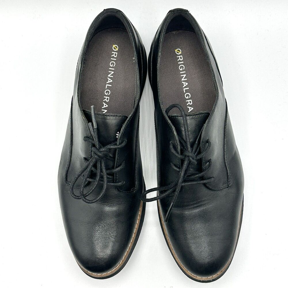 Cole Haan Original Grand PLN Oxford Black Leather Shoes Womens Size 7.5 C W15291 - Picture 4 of 11